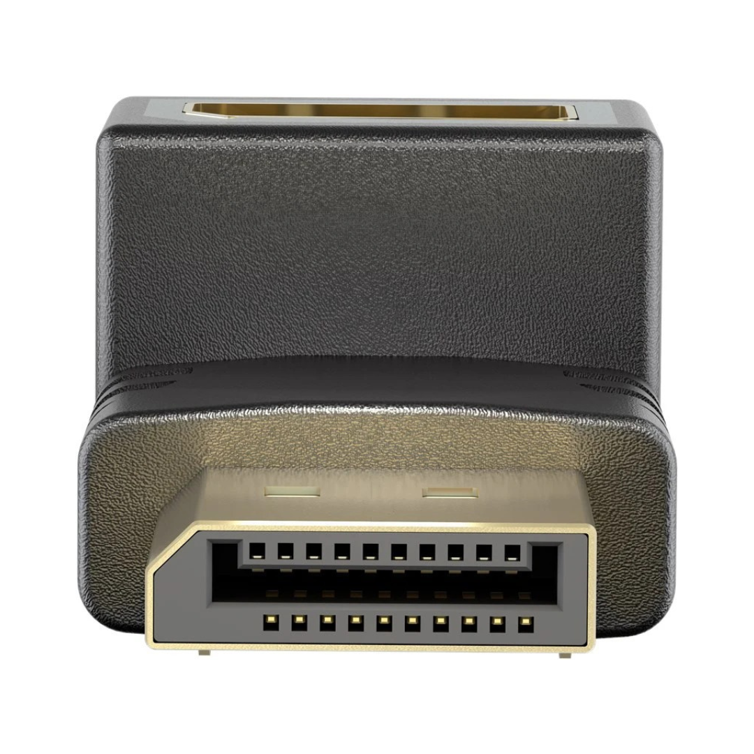 Adaptador DisplayPort com ângulo de 90° para baixo