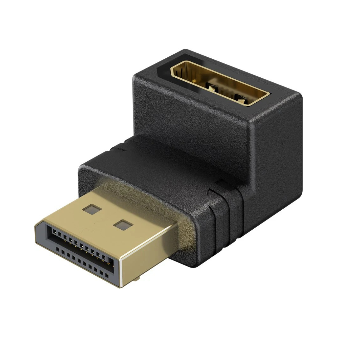 Adaptador DisplayPort com ângulo de 90° para baixo