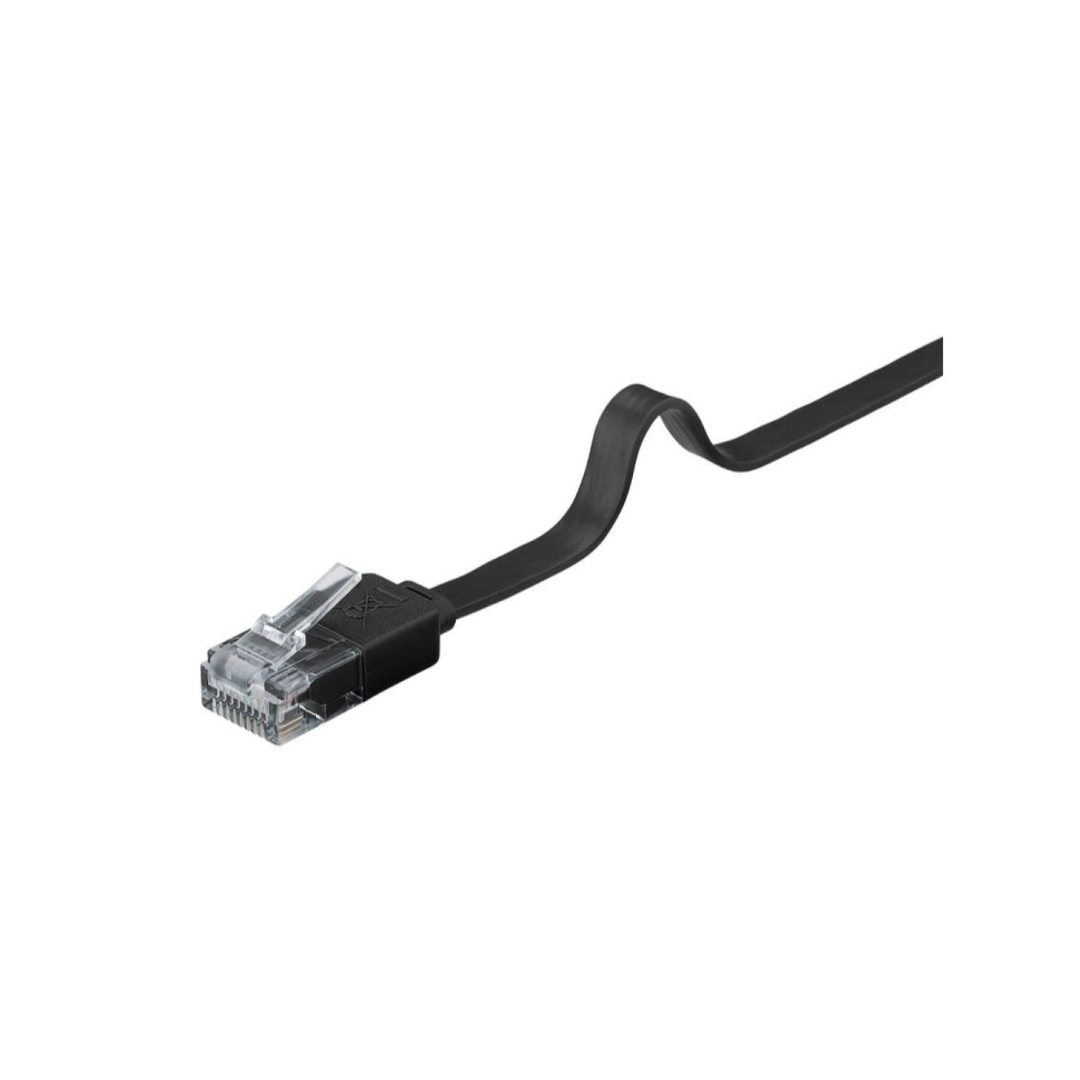 2m flat Cat 6 UTP cable, black