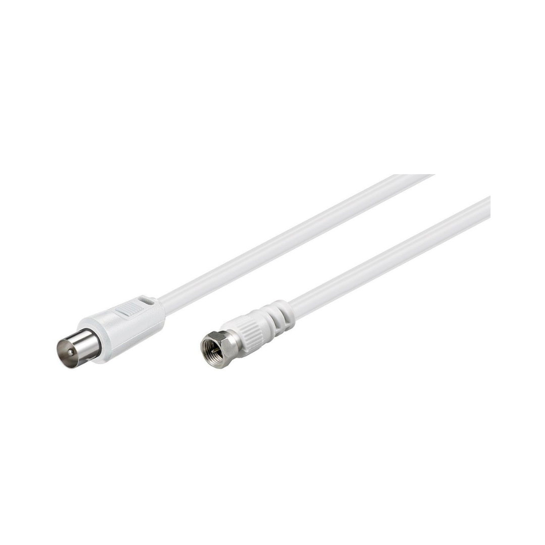 Antenna Cable 75 Ohms Coaxial F/M to Coaxial/M White