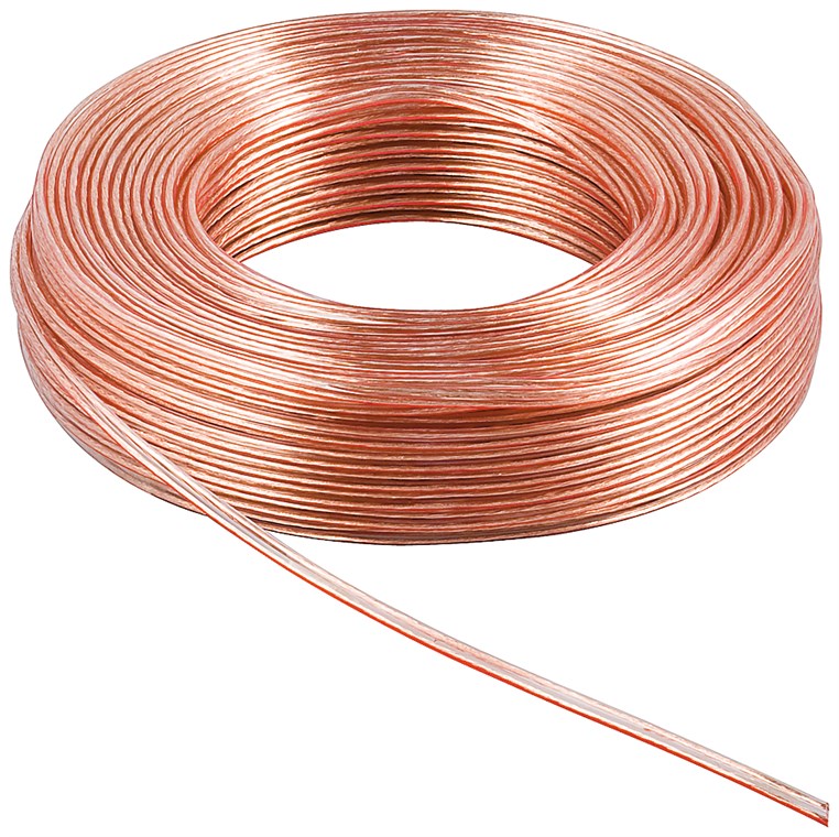 Transparent speaker cable, 100% copper, 2 x 2.5 mm² section