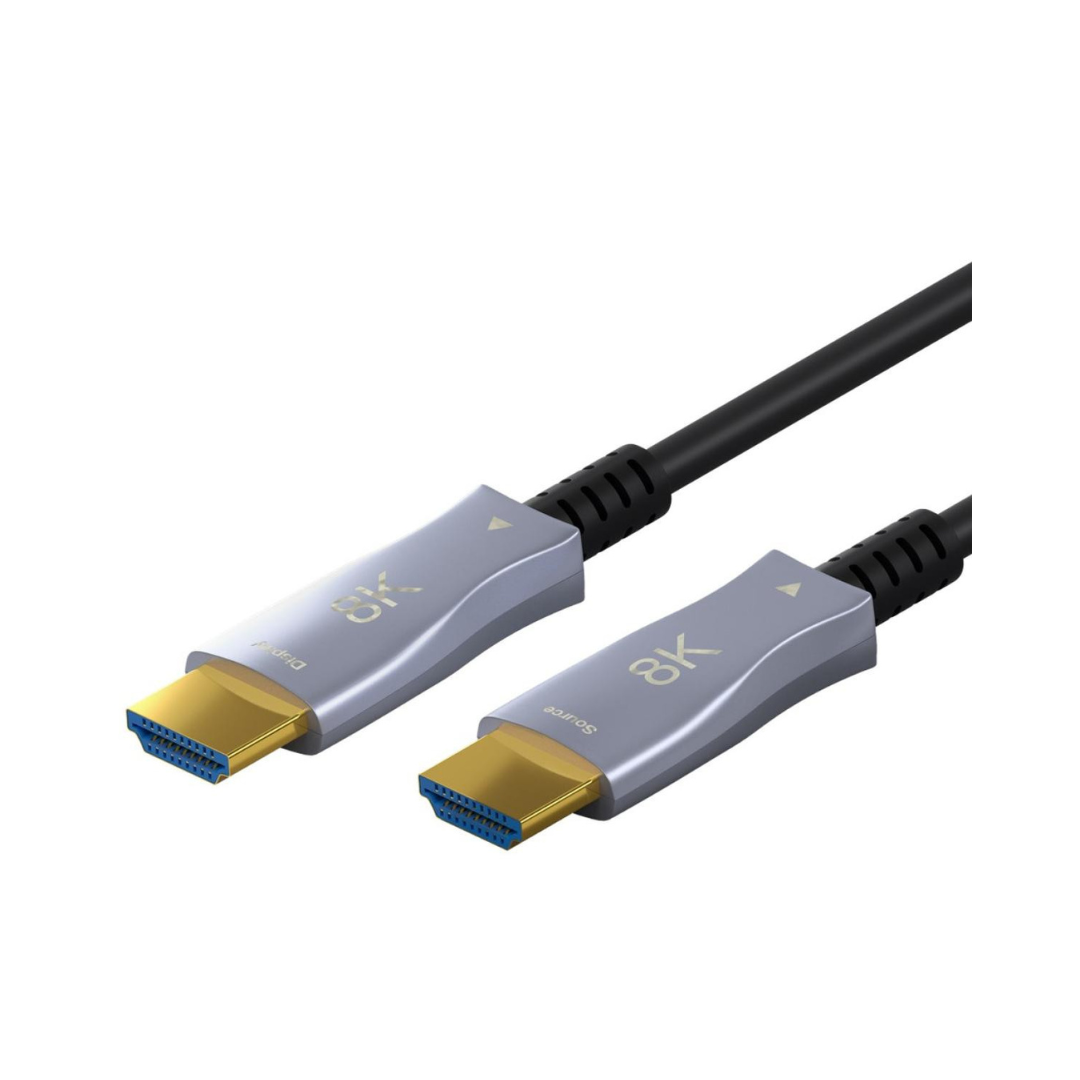 HDMI 2.1 Fiber Optic Cable 8K@60hz 20m silver connector