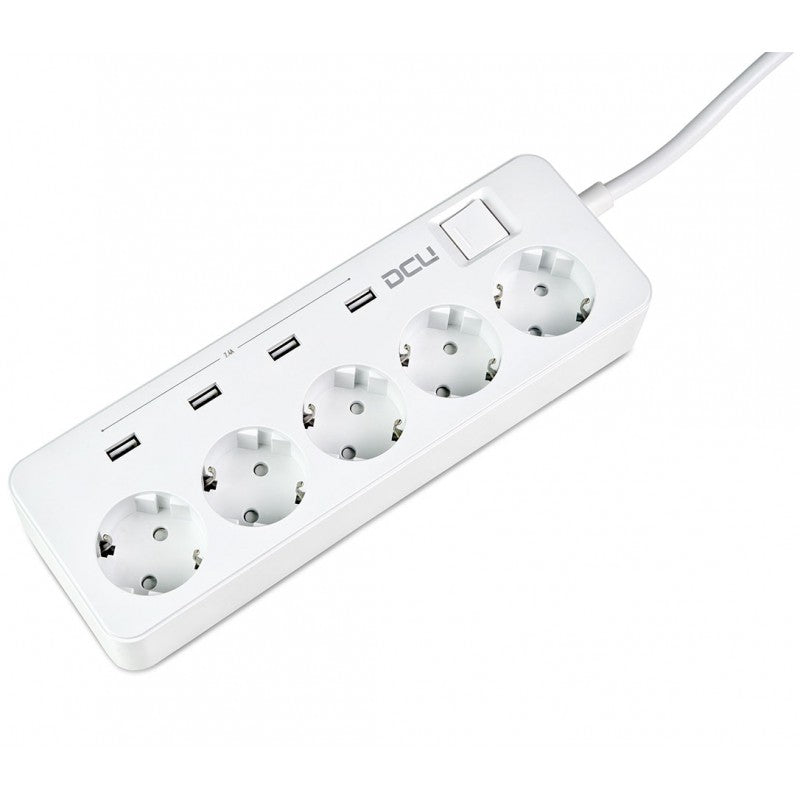 5-outlet power strip + 4 USB ports