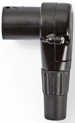 Conector XLR macho de cotovelo para soldadura