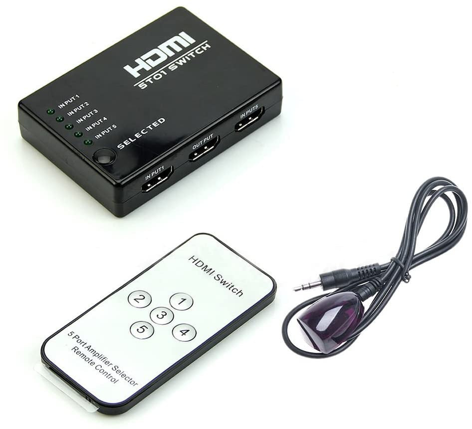Comutador HDMI 5x1. Full HD 1080p. Comuta sinais 3D.
