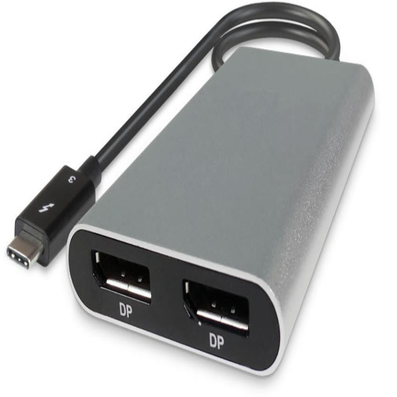 Thunderbolt 3 Adapter (USB C) to 2 Displayport Cable