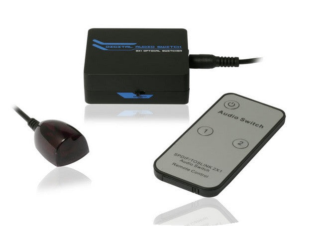 Conmutador Toslink Para Cables de Audio Fibra Óptica 2x1