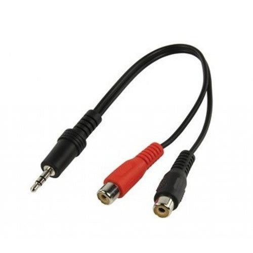Adaptador de conector minijack estéreo de 3,5 mm para 2xRCA fêmea de 0,20 mm