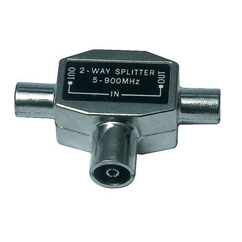 T-Antenna Splitter, 1x Female to 2x Male