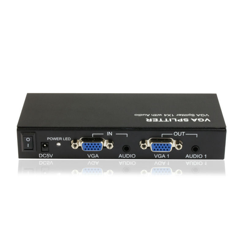 Divisor VGA (DB15) com áudio, 1 entrada para 4 saídas. Divisor HDMI.