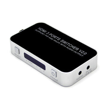 Comutador HDMI 4K de 3 entradas para 1 saída com função PIP (Picture-in-Picture).