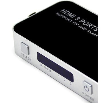 Comutador HDMI 4K de 3 entradas para 1 saída com função PIP (Picture-in-Picture).