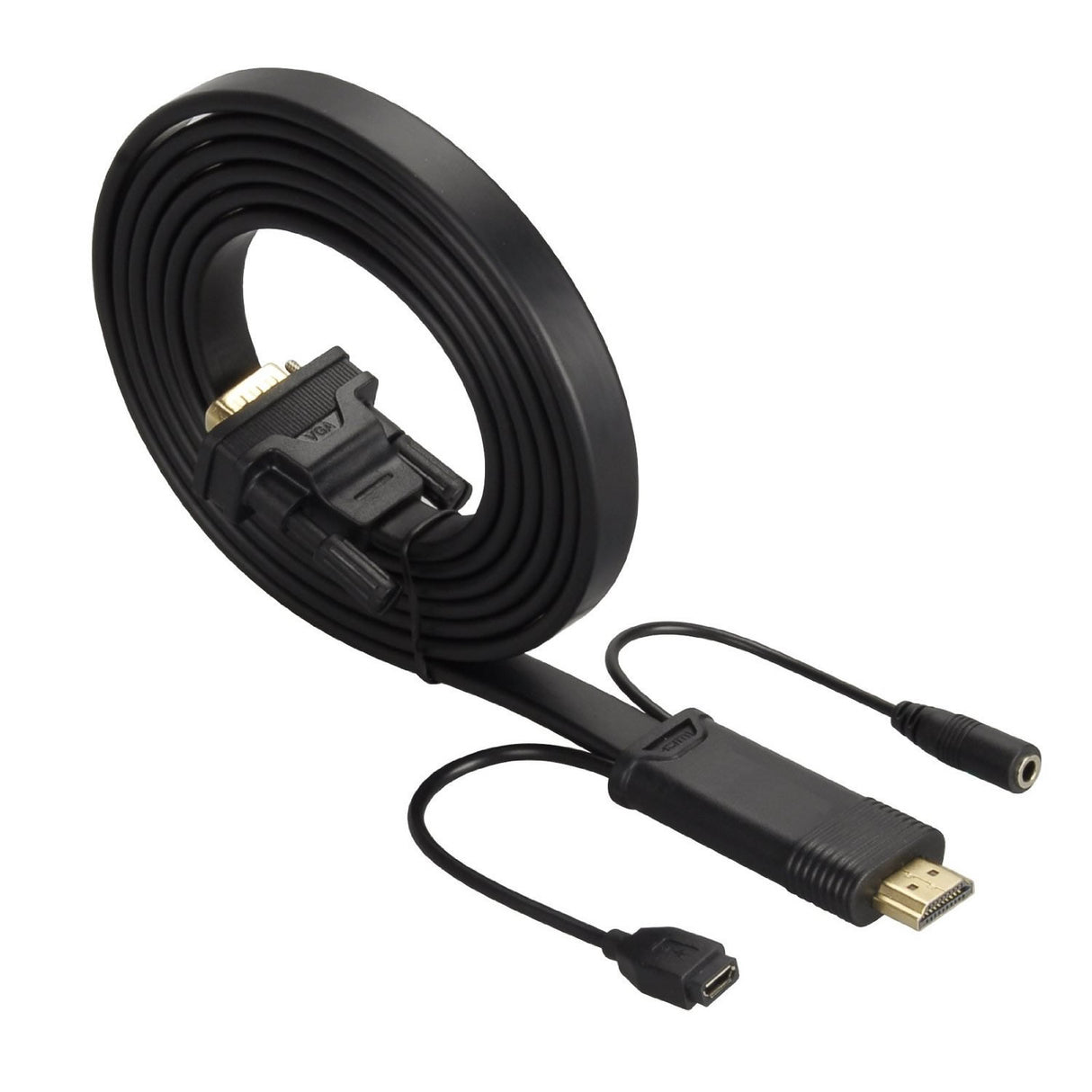 Cabo conversor HDMI para VGA de 2 m com adaptador de áudio