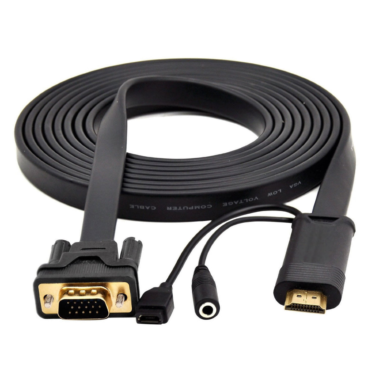 Cabo conversor HDMI para VGA de 2 m com adaptador de áudio