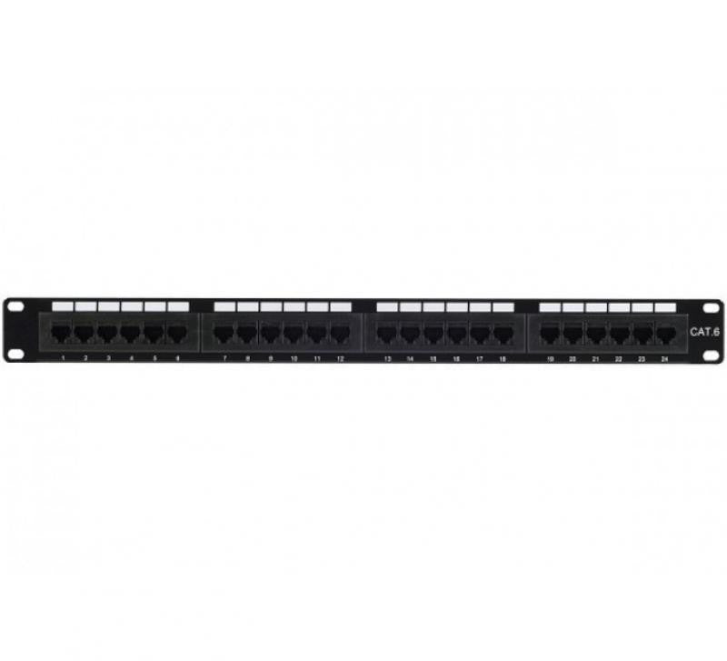 Patch panel for 19" Rack 1U UTP Cat.6 24 ports, Tool-less