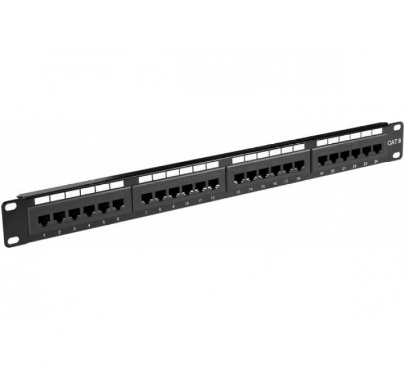 Patch panel for 19" Rack 1U UTP Cat.6 24 ports, Tool-less