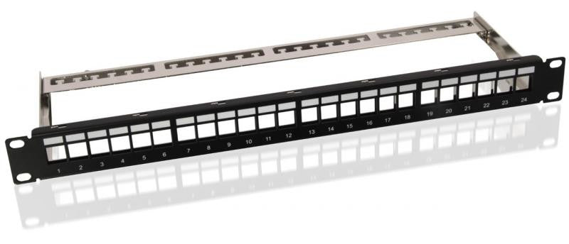 19" Patch Panel Configurable 24 Outlets + Keystone Cat 6 UTP