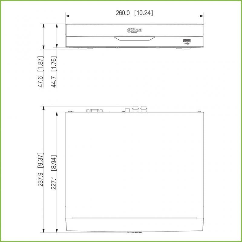 DVR 5in1 H265 4ch 5m-n@8ips +2IP 6MP 1hdmi 1hdd AI Recorder