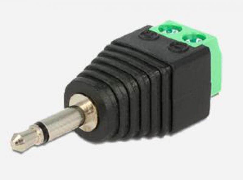 3.5 mm Mono Jack Connector with 2 Terminal +/- Output