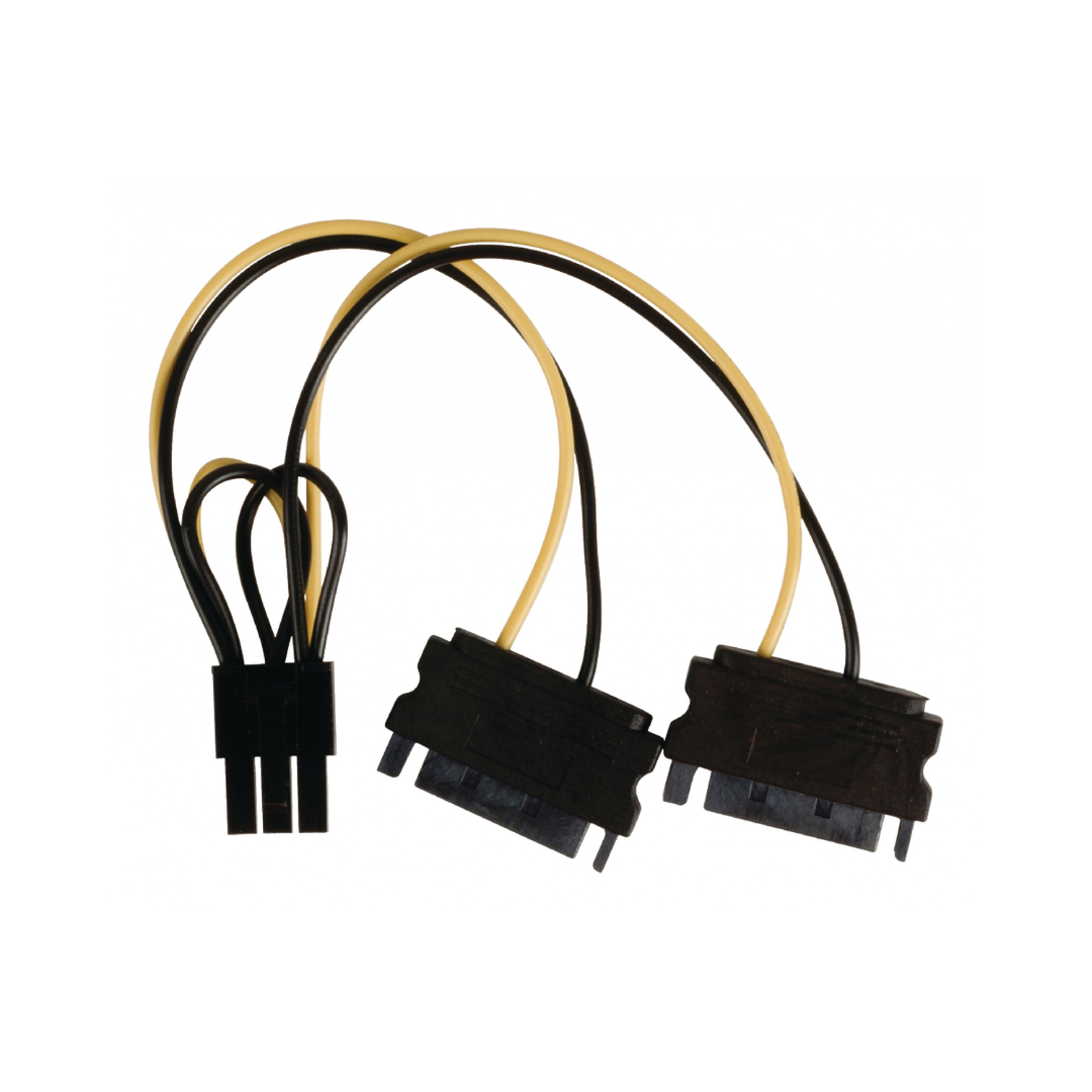 Internal Power Splitter Cable, PCI Express Female to 2 x SATA 15-Pin Male, 0.15 m Multicolor