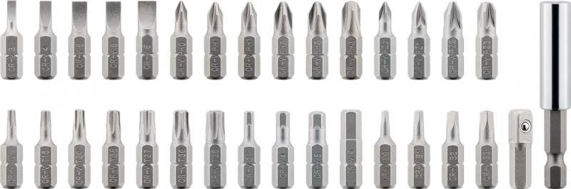 Screwdriver with 39 bits and accessories in box 74002