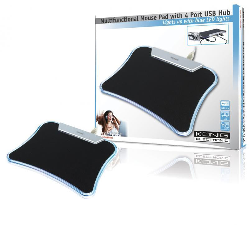 Tapete de rato com hub USB 2.0 de 4 portas