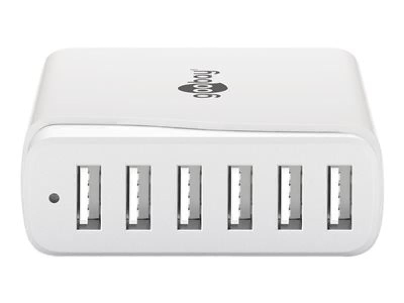 Smart multiport charger with 6 x USB 48w white