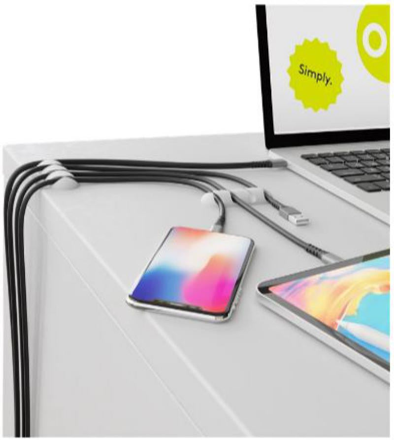 4-Slot Cable Guide, White