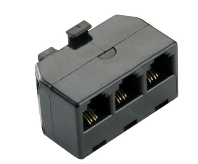 Adaptador divisor modular de telecomunicações de 3 vias RJ11