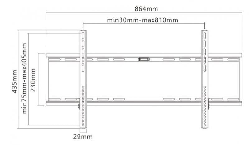 Basic Fixed TV Wall Mount (XL) 43" to 100" Brackets