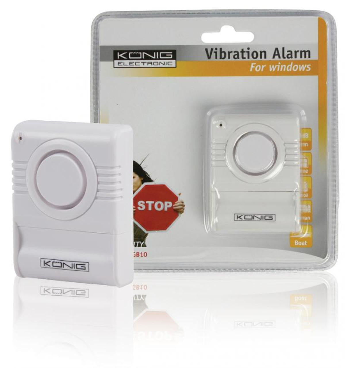 Alarme sem fios de quebra de vidro, tomada de 130 dB