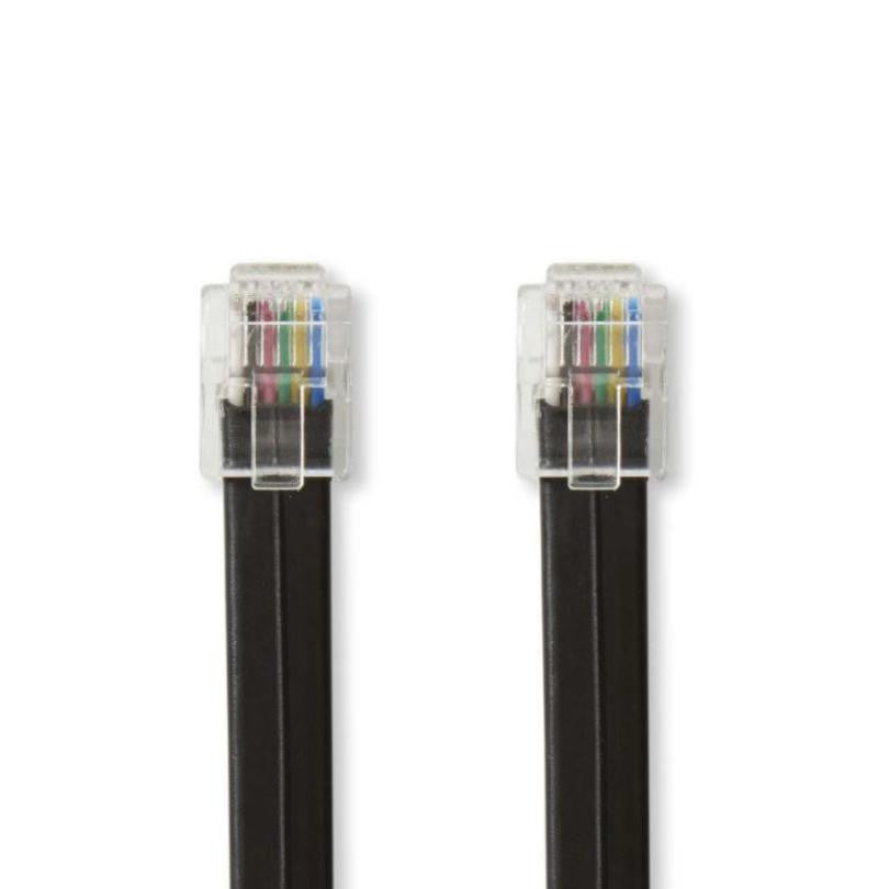 Cabo telefónico RJ12 macho-macho de 2 m