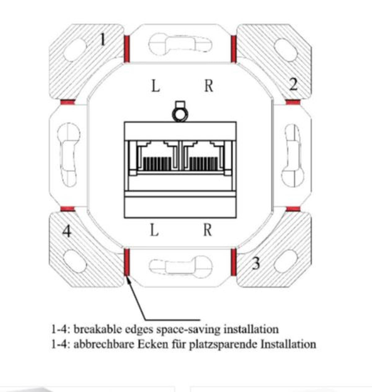 Caja de Pared Universal CAT 6 Incl. Marco Montaje En UTP