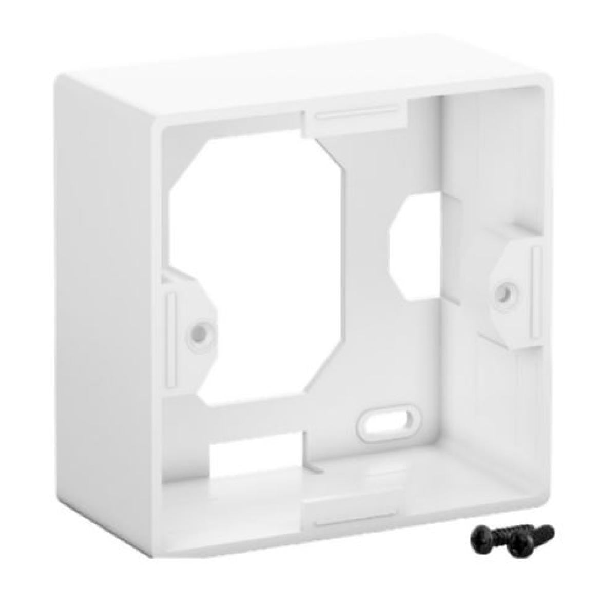 Caixa de parede universal CAT 6a com moldura de montagem UTP incluída.