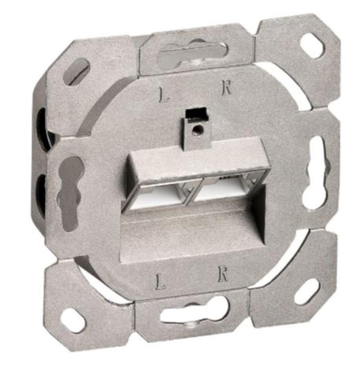 Caixa de parede universal CAT 6a com moldura de montagem UTP incluída.