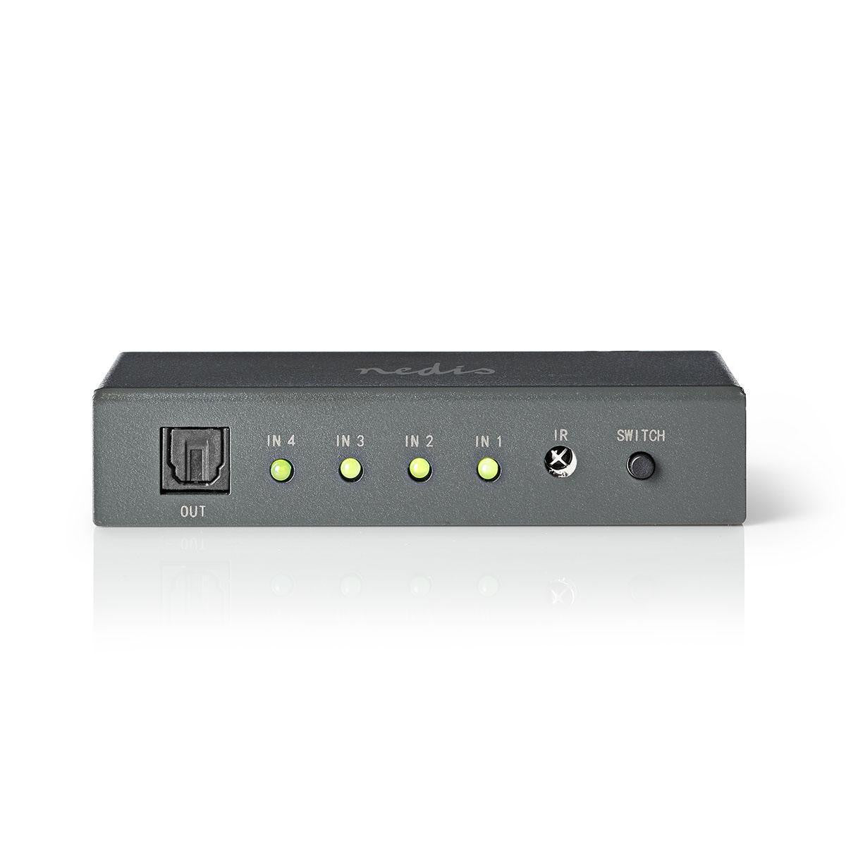 Optical Audio Switch | 4 Ports - Toslink Inputs 1 Output