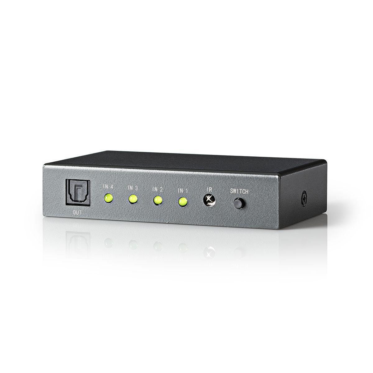 Optical Audio Switch | 4 Ports - Toslink Inputs 1 Output
