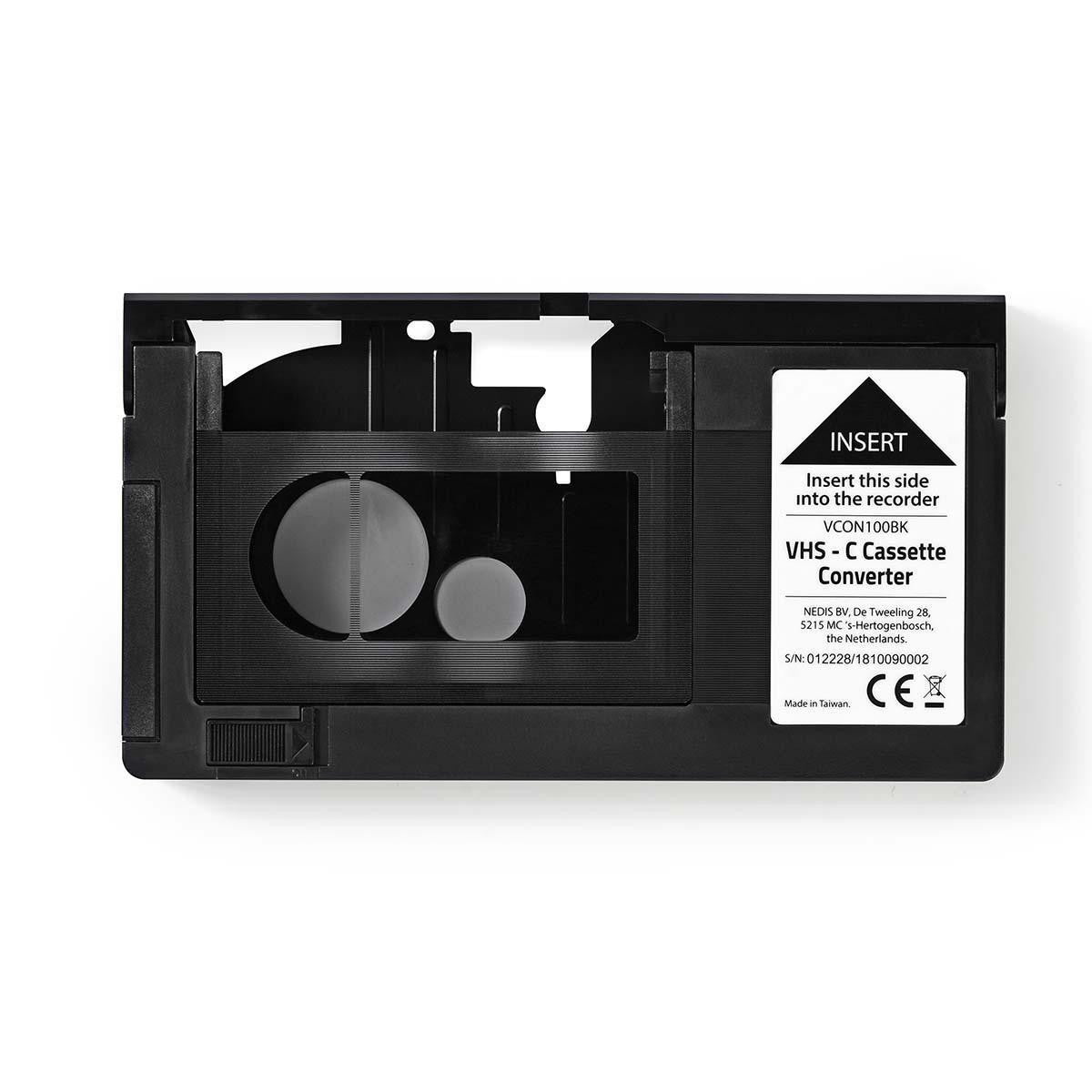 VHS-C Tape Converter | to VHS - Plug & Play Black