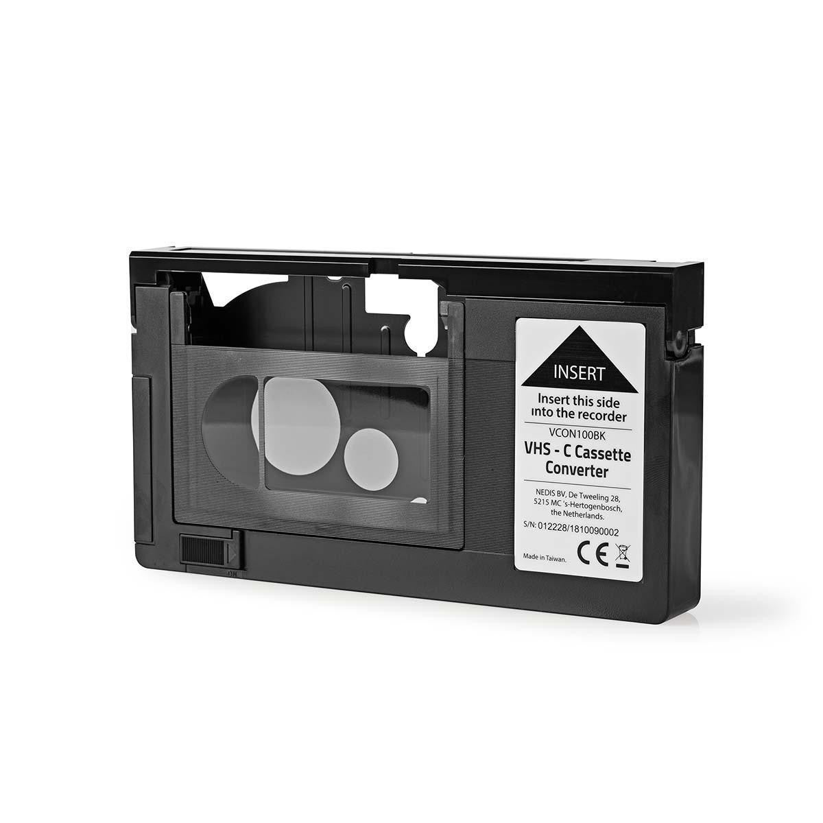 VHS-C Tape Converter | to VHS - Plug & Play Black