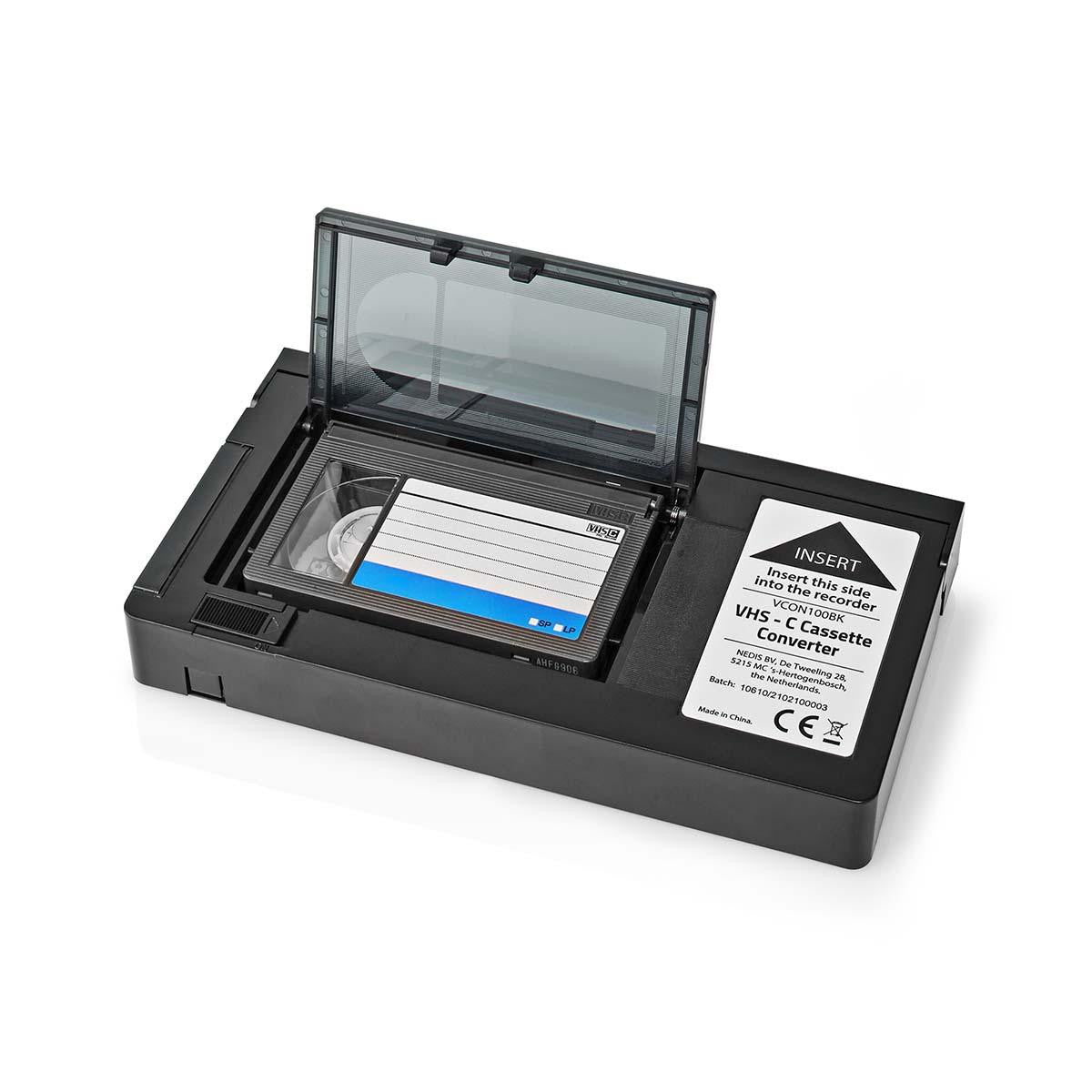 VHS-C Tape Converter | to VHS - Plug & Play Black