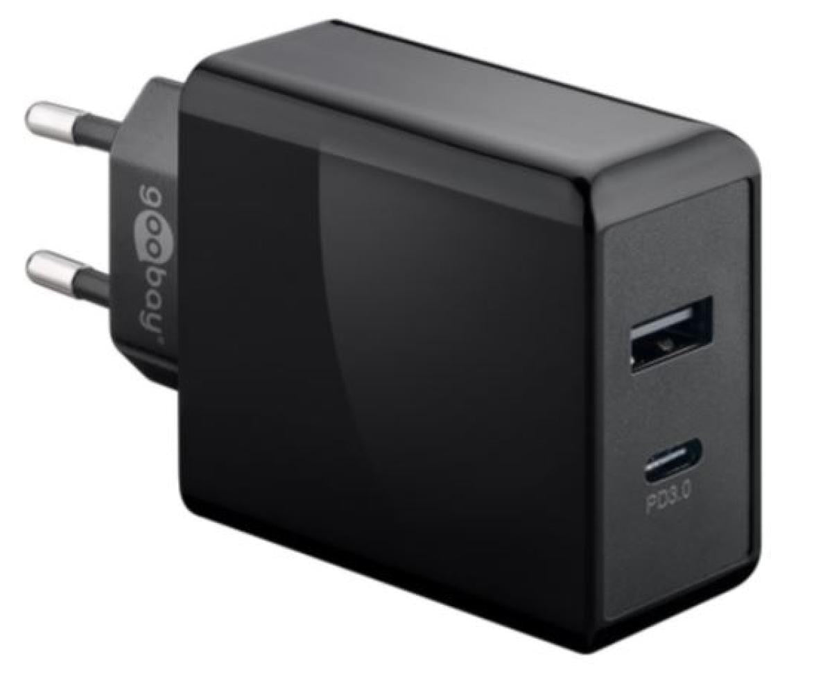 Dual USB-C PD (Power Delivery) Fast Charger (28W) Black