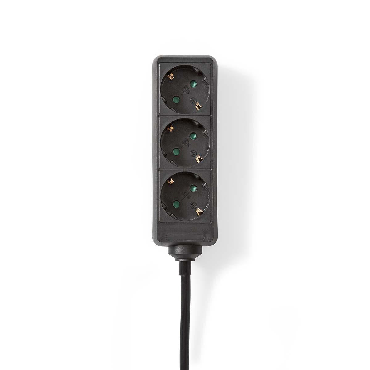 Power Strip | 3 Outlets with Protection, 5.0 m, Black