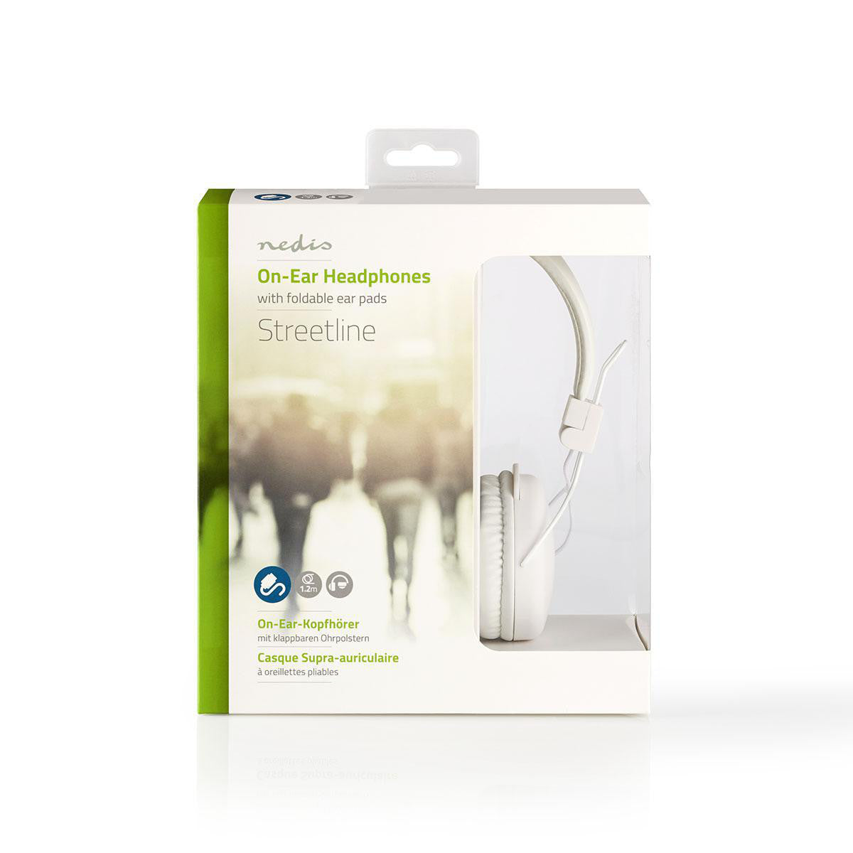 Wired Headphones | Round Foldable Headband 1.2m White