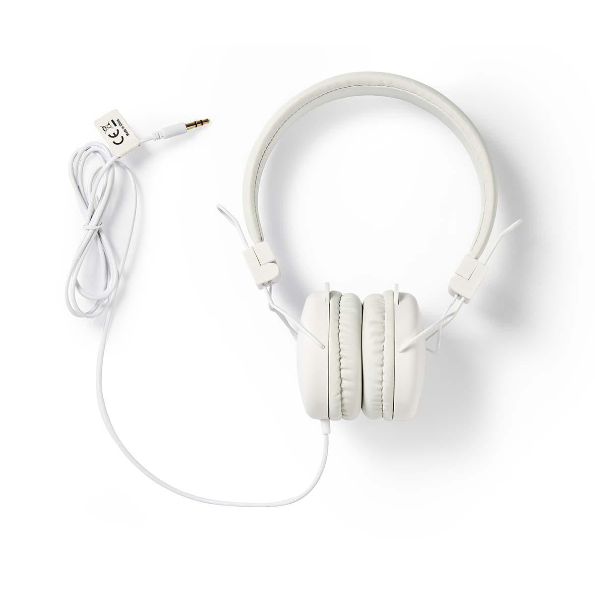 Wired Headphones | Round Foldable Headband 1.2m White
