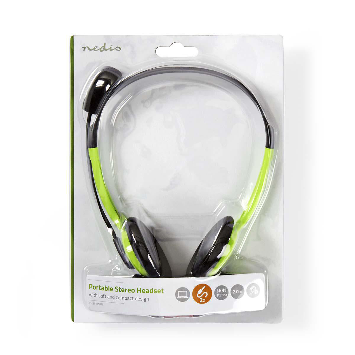 PC Headset | Headband 2 3.5mm Connectors 2.0m Green