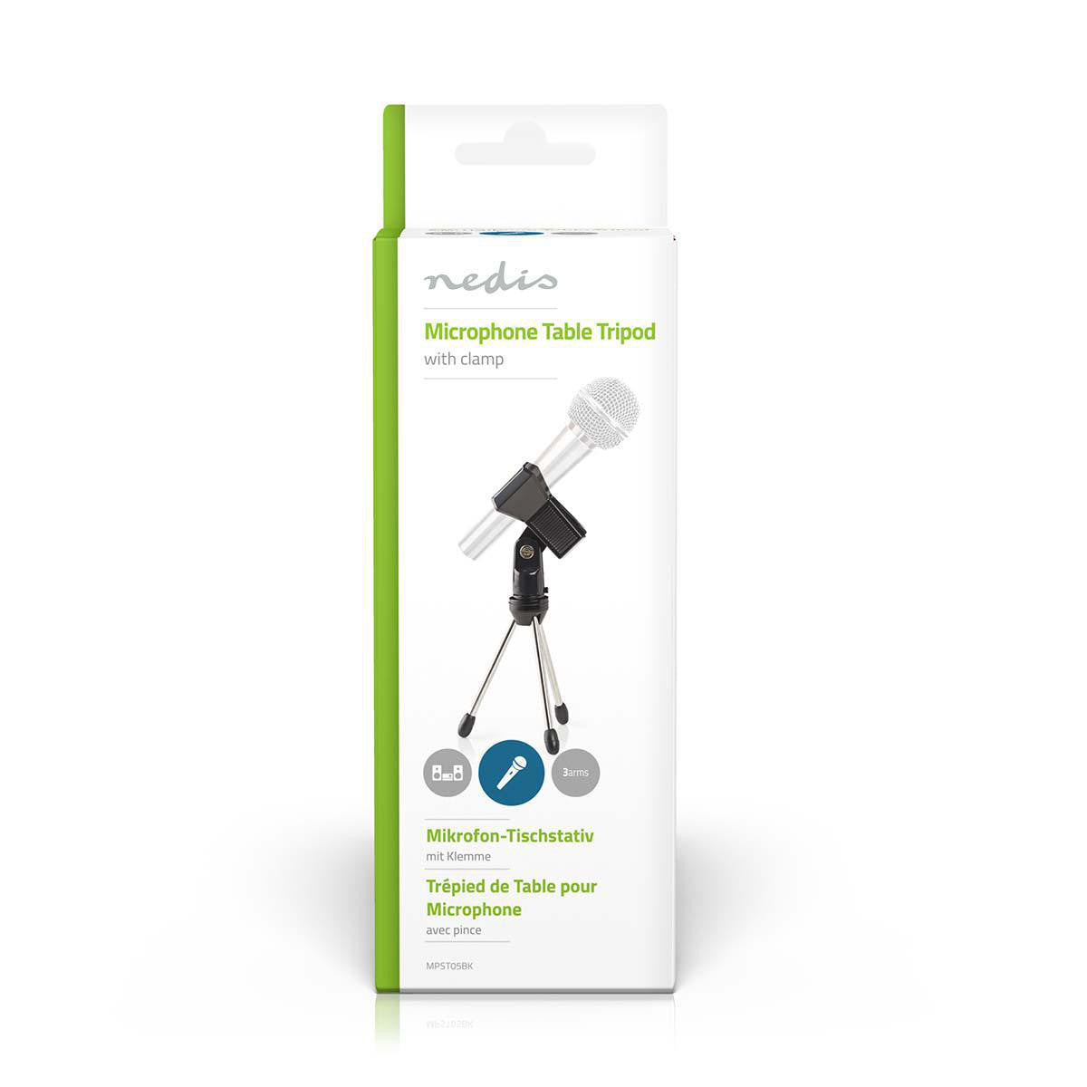 Suporte de mesa para microfone | Até 0,8 kg Preto Prata