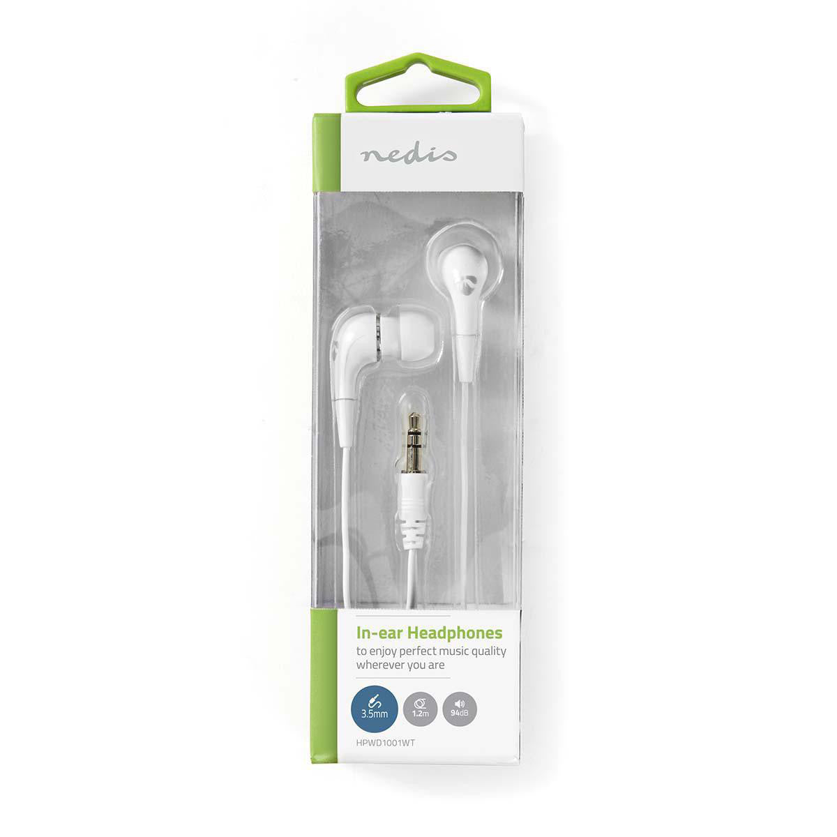 Wired Headphones | 1.2m Round Cable In-ear White Headphones