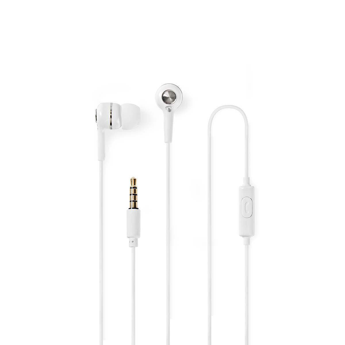 In-ear headphones | 1.2m cable | Integrated microphone | White