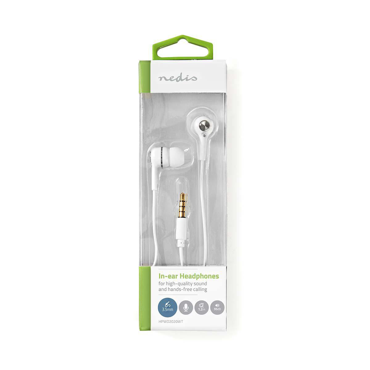 In-ear headphones | 1.2m cable | Integrated microphone | White