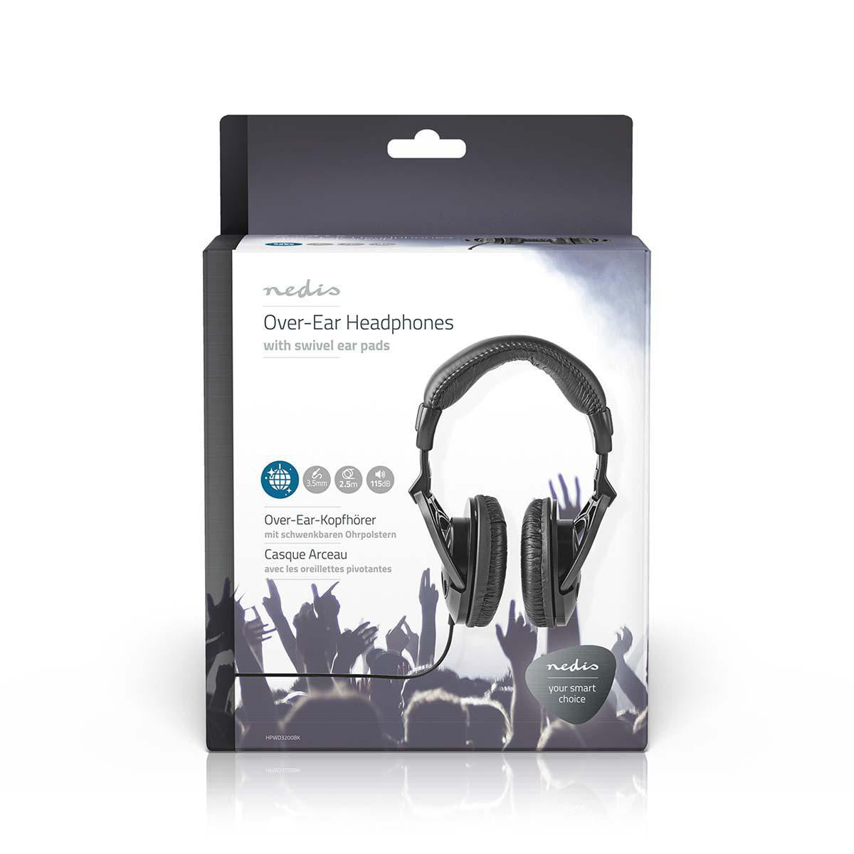 On-Ear Headphones | With 2.50m Cable Black